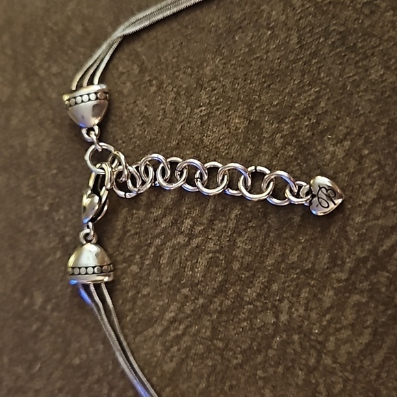 BRIGHTON Silver Plated Eve's Delight Floral Sliding Pendant Multi-chain Necklace - Picture 4 of 6